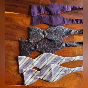 Purple and Patterned Bow Ties